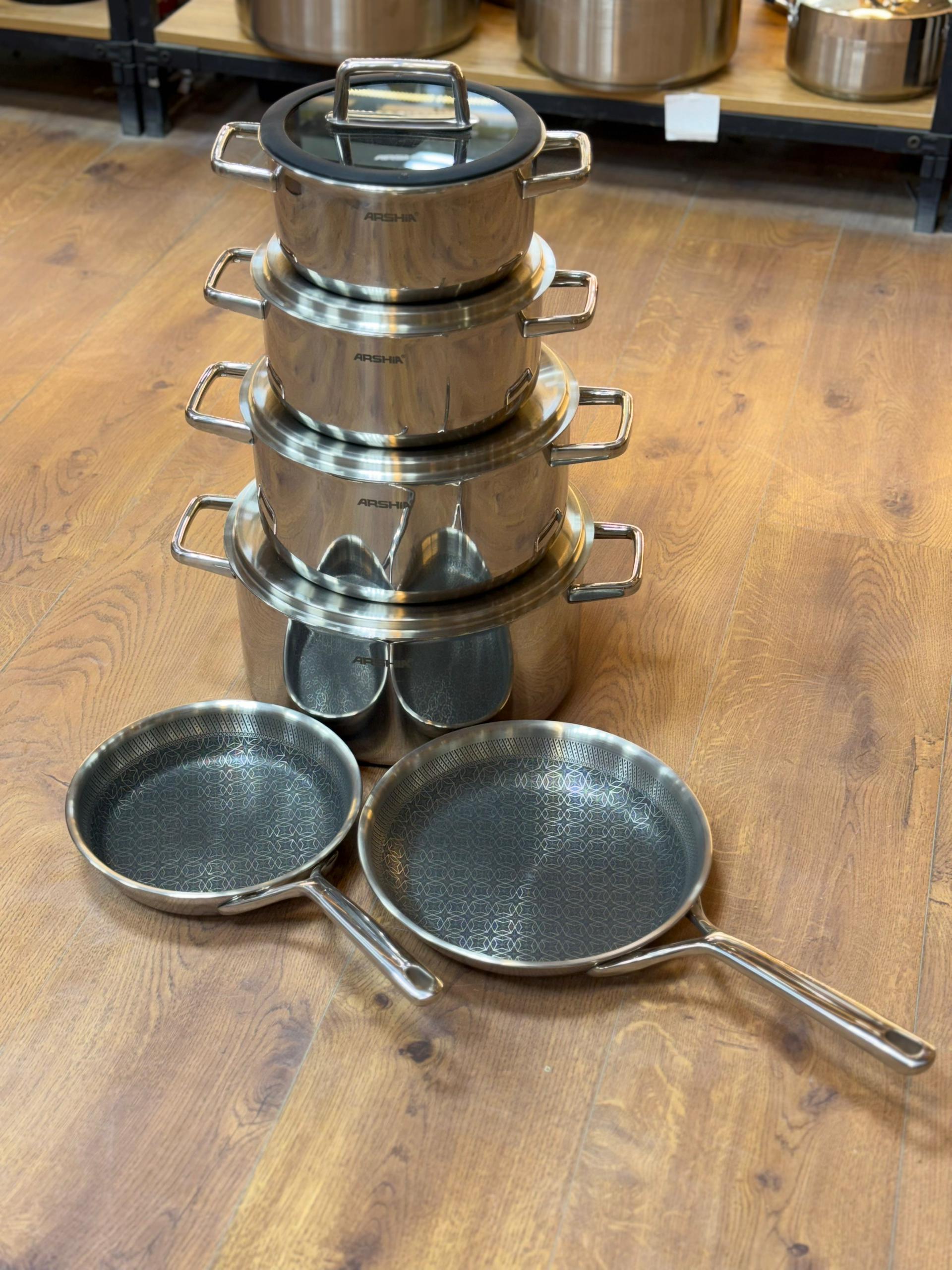 سرویس قابلمه 10تکه کف لیزری عرشیا مدلSS050-3702(ارسال رایگان)