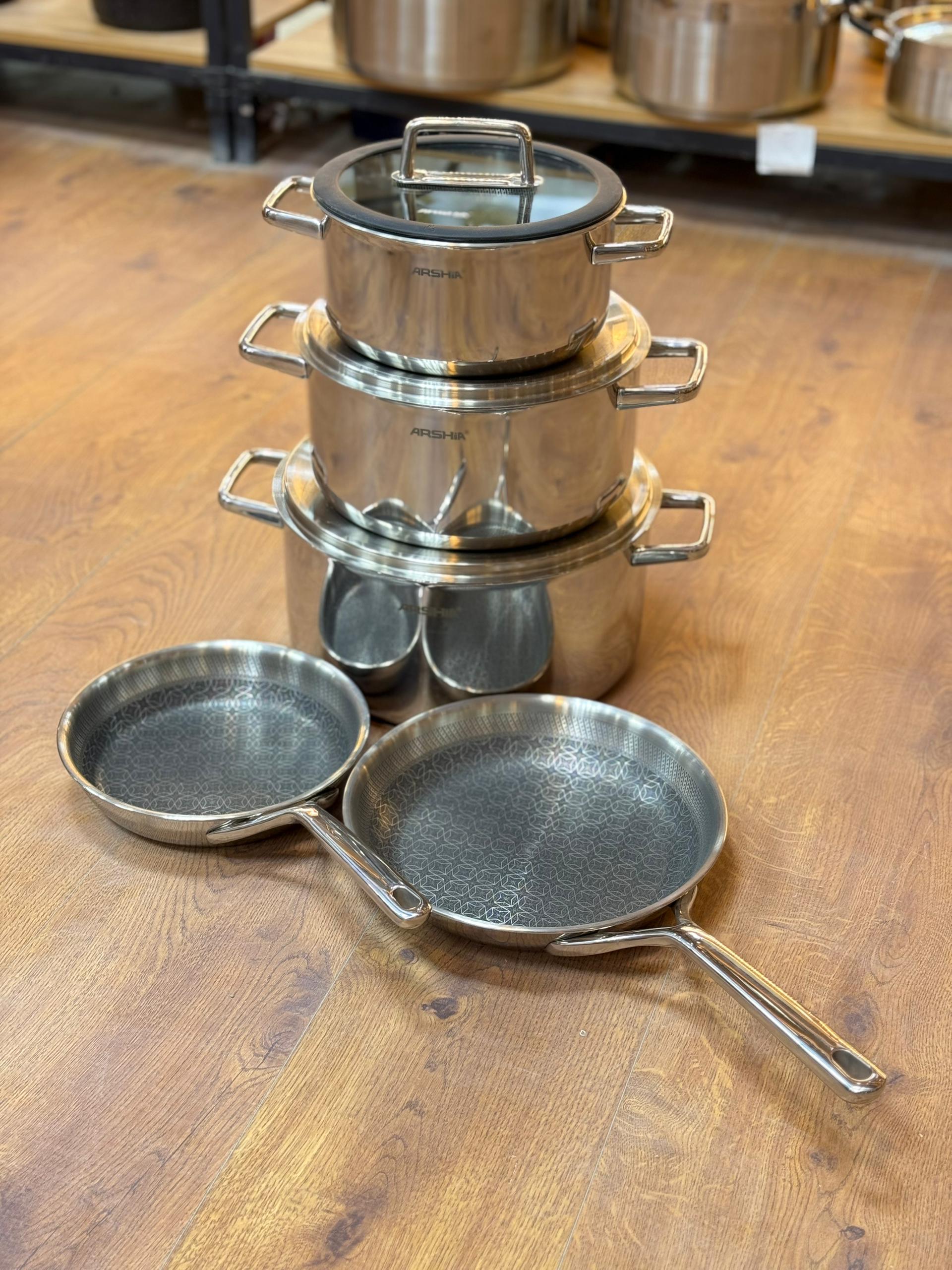 سرویس قابلمه 8 تکه کف لیزری عرشیا مدلSS050-3703(ارسال رایگان)